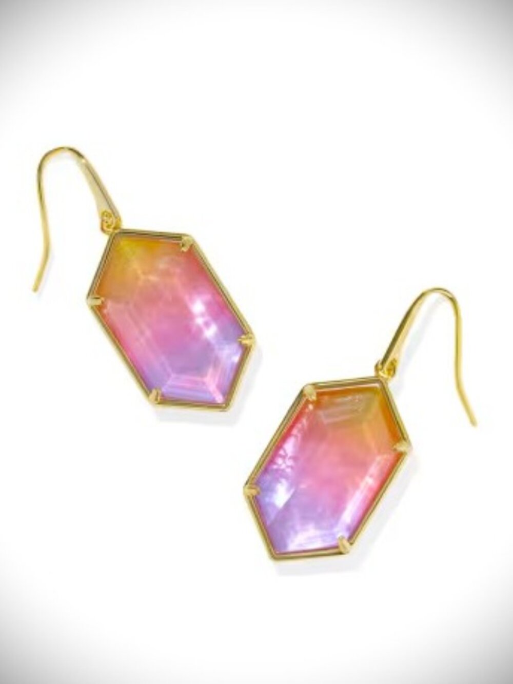 KENDRA SCOTT Hallie Gold Drop Earrings in Watercolor Illusion